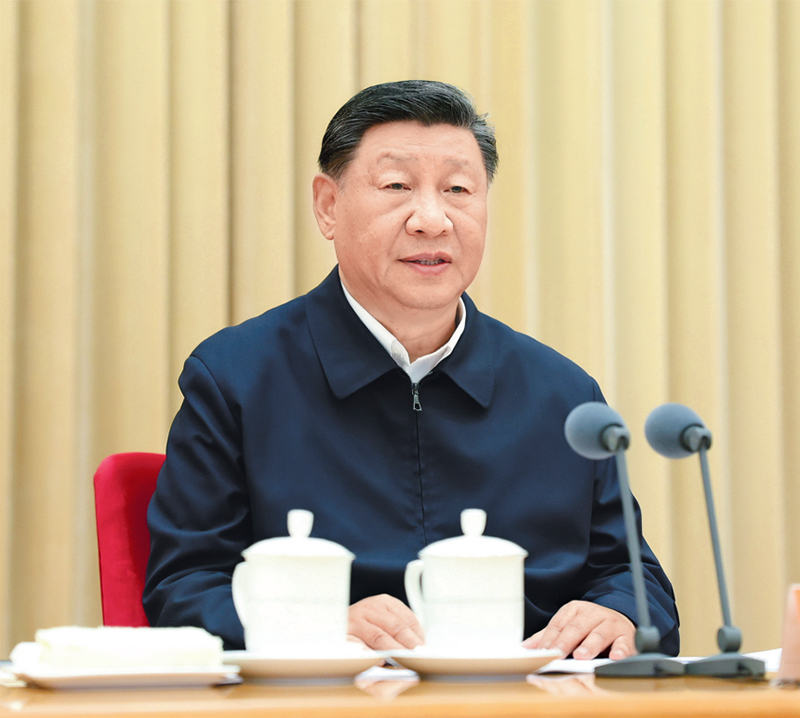 From September 9 to 10, 2024, the National Education Conference was held in Beijing. Xi Jinping (Xí Jìnpíng 习近平), General Secretary of the Central Committee of the Communist Party of China, President of the People's Republic of China, and Chairman of the Central Military Commission, attended the meeting and delivered an important speech, extending holiday greetings and sincere regards from the Party Central Committee to the vast number of teachers and educational workers across the country. Photo by Xinhua News Agency reporter Ju Peng.
